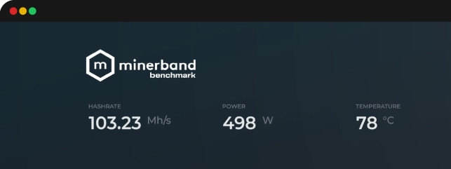 A computer with the Minerband app running